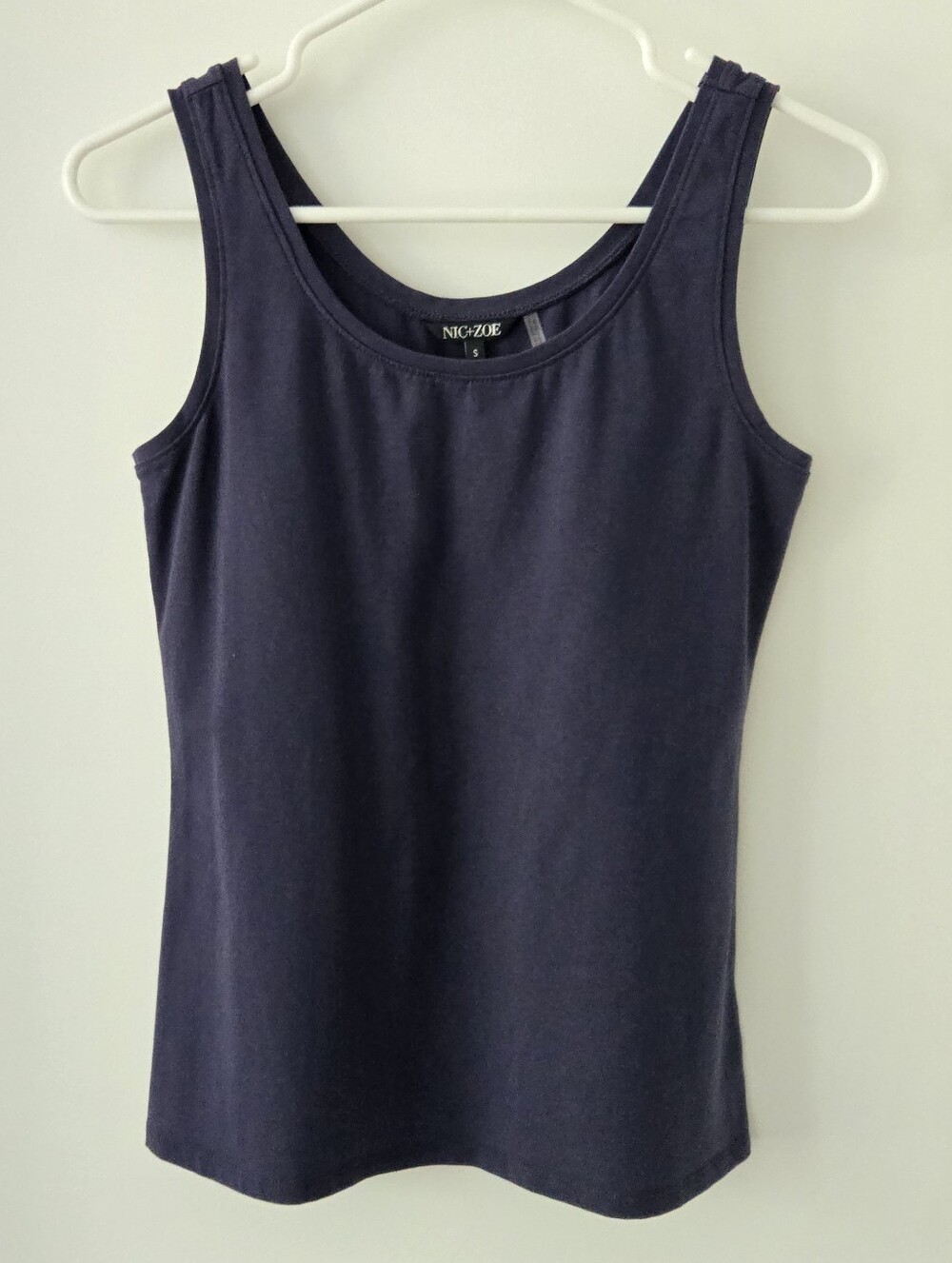 Nic+Zoe Navy Scoop Neck Tank Top Sz S